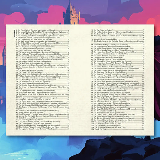 Main banner showing the cover of the urban folklore RPG adventure book on A4Play.com. This roleplaying game book features city-based scenarios, adventure plot hooks, legends, myths, and mysteries for tabletop RPG campaigns. Perfect for game masters and players looking for urban story ideas, folklore-inspired adventures, and unique city quests. Available as PDF, softcover, or hardcover for any RPG collection. a4play.com