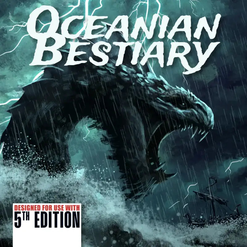 Oceanian Bestiary 5e tabletop RPG book cover featuring folklore-inspired monsters and spirits for D&D 5th Edition on a4play.com
