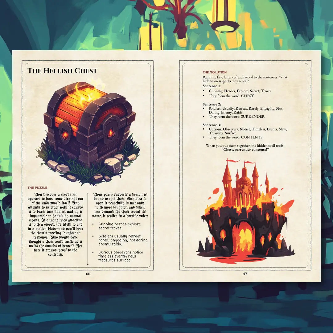  "Coin Puzzles and Lock Challenges For Your Adventures," featuring illustrated coins, puzzle pieces, locks, and treasure chests. Designed for tabletop roleplaying Game Masters, this guide highlights creative coin-based riddles, chest and door puzzles, and adventure hooks to add interactive and memorable challenges to any campaign. a4play.com