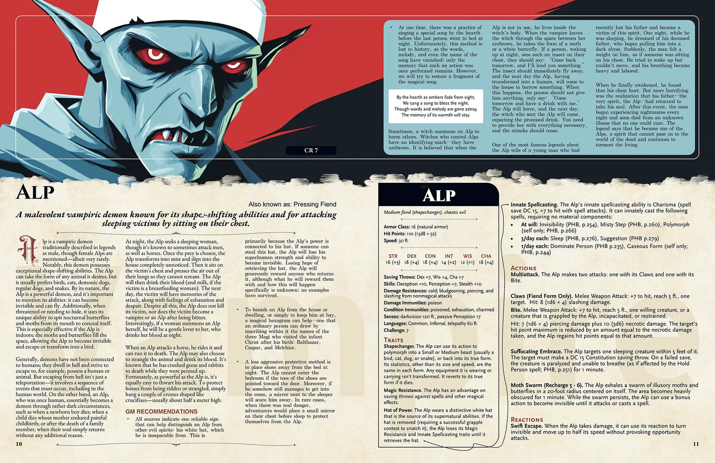 avatar

Book spread from The Witchwood Bestiary dnd book showcasing the dnd monster alp with legend and 5e stat block visible. Perfect for dnd 5e books, dnd books 5e, and dungeons and dragons monsters collections. This d&d monster, inspired by Eastern European folklore, is ideal for enriching your dnd books collection with new d and d monsters, lore, and adventure content for GM and players. a4play.com