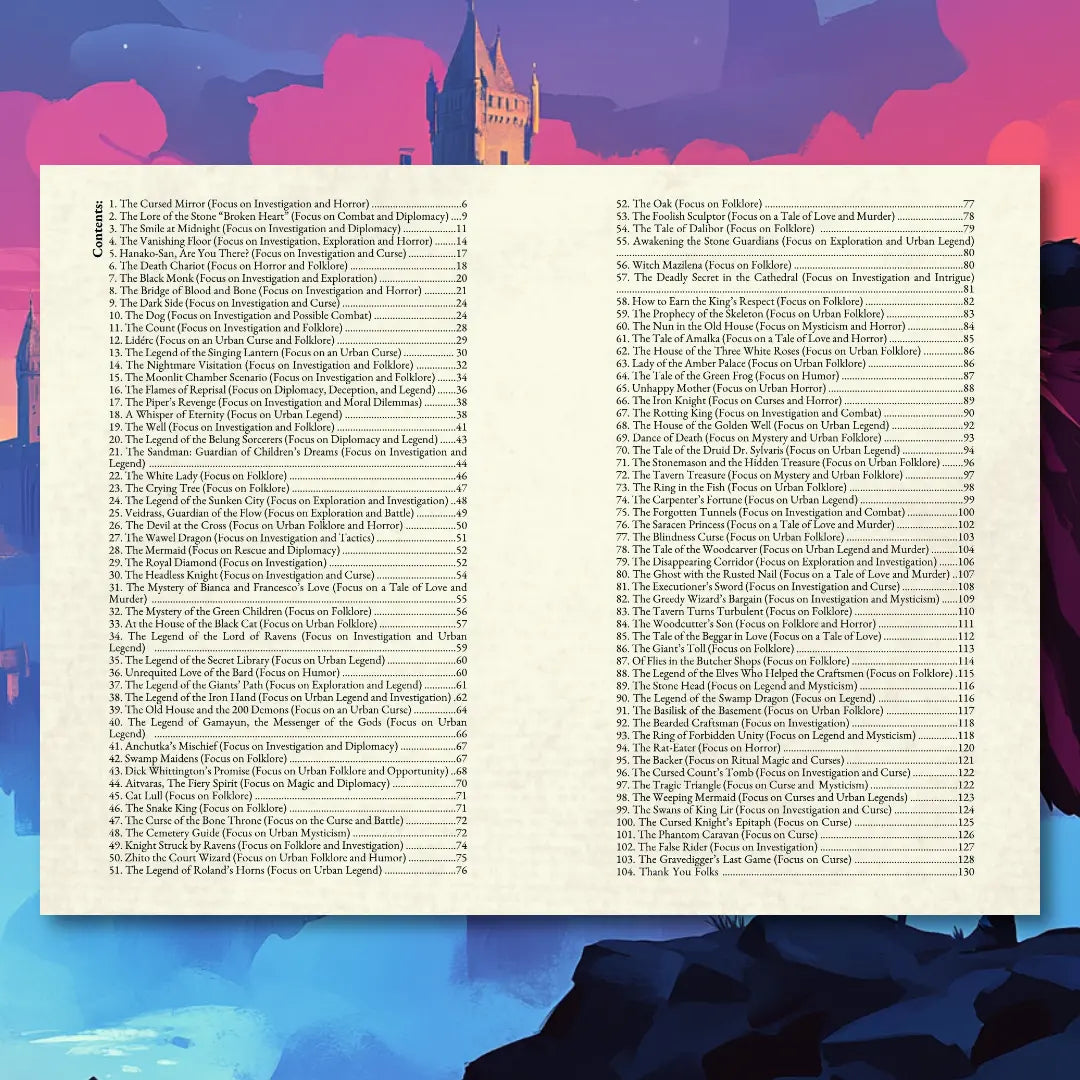 Main banner showing the cover of the urban folklore RPG adventure book on A4Play.com. This roleplaying game book features city-based scenarios, adventure plot hooks, legends, myths, and mysteries for tabletop RPG campaigns. Perfect for game masters and players looking for urban story ideas, folklore-inspired adventures, and unique city quests. Available as PDF, softcover, or hardcover for any RPG collection. a4play.com