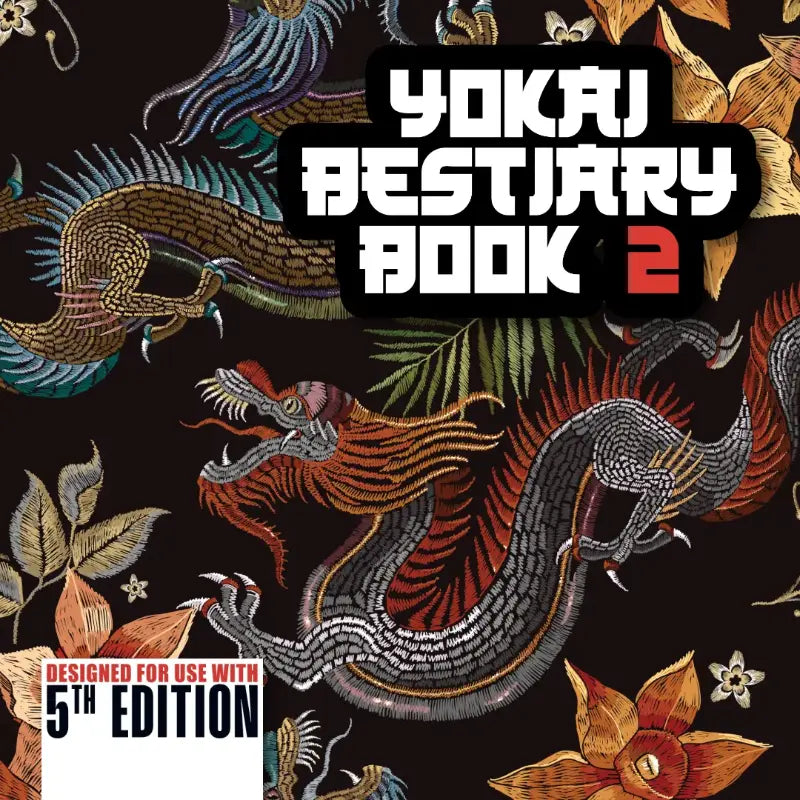 Yokai Bestiary 5e Book Two cover, a tabletop RPG supplement by A4 Play containing Japanese spirits, demons, and monsters with 5th Edition stat blocks, GM advice, and adventure hooks on a4play.com