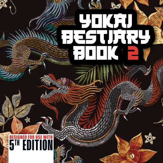 Yokai Bestiary 5e Book Two cover, a tabletop RPG supplement by A4 Play containing Japanese spirits, demons, and monsters with 5th Edition stat blocks, GM advice, and adventure hooks on a4play.com