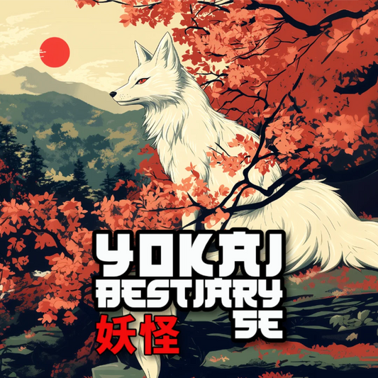 Banner with the cover of Yokai Bestiary 5e, a must-have dnd 5e book featuring unique dnd monsters, d&d monster lore, and adventure hooks inspired by Japanese legends. Perfect addition for anyone searching for dnd books, dnd books 5e, dnd 5e books, or d and d monsters to expand their dungeons and dragons monsters collection and enhance campaign adventures a4play.com
